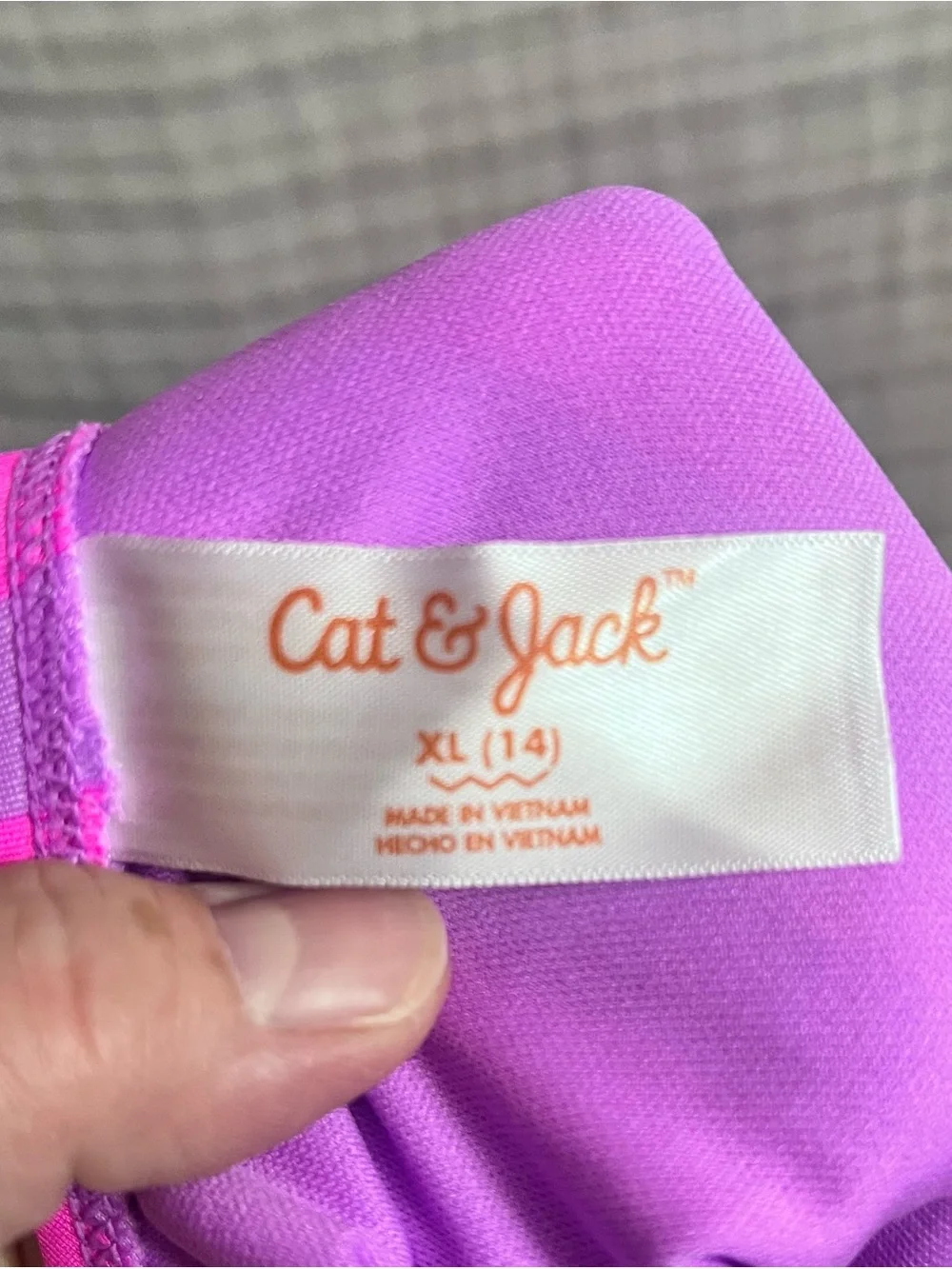 Cat & Jack Pink and Purple Striped Ruffle One-Piece Swimsuit